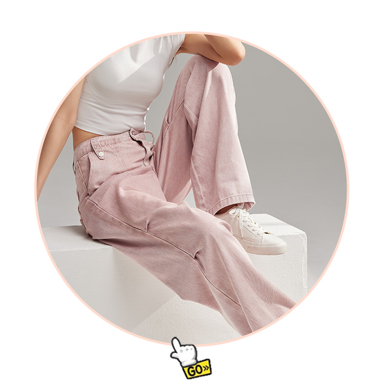 Semir Jeans Women Tide Cool Wide-Leg Trousers 2024 Summer New American Style Work Trousers Street Trend