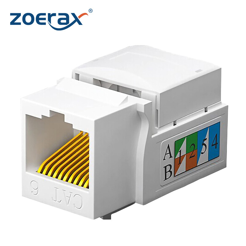 Zoerax 10 cái cat5e cat6 giắc cắm keystone, rj45 giắc cắm keystone, cat6 mạng coupler, cat5/5e/6 ethernet tường jack, trắng