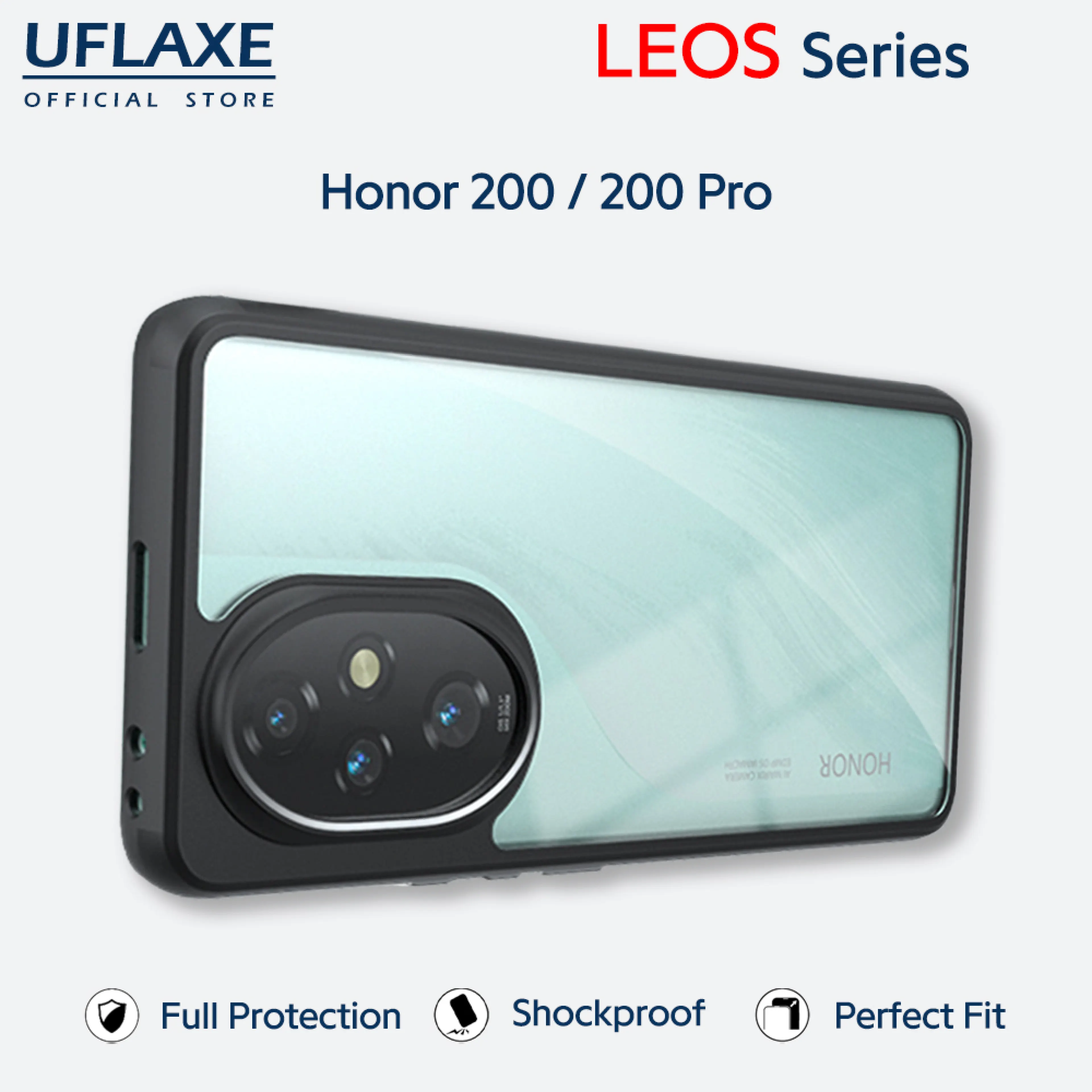 UFLAXE LEOS - For Honor 200 / Honor 200 Pro Case - Matte Clear Shockproof Hard Case | Anti-Yellowing Anti-Fingerprint Durable Phone Case