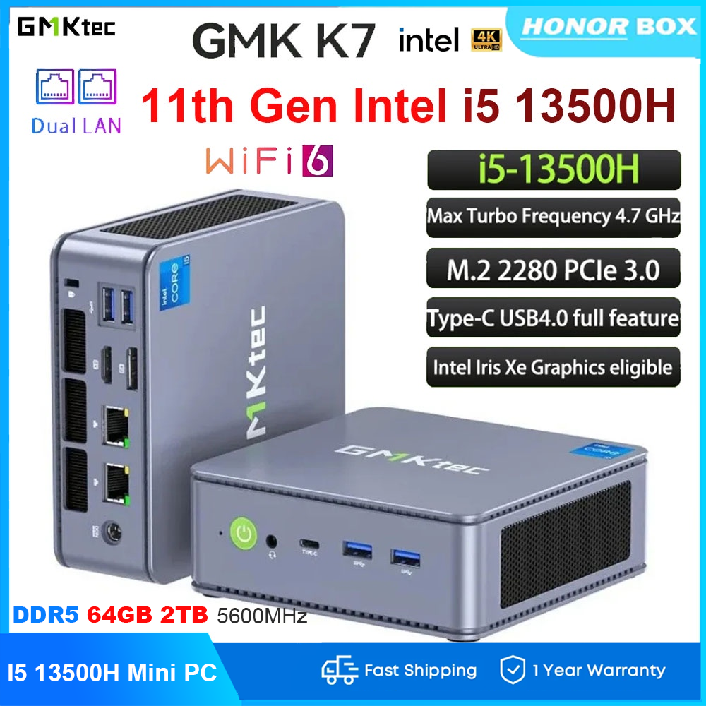 [GMKtec K7 Mini Pc Intel i5-13500H DDR5 Windows 11 Pro 16GB 512GB/1TB 32GB 1TB BT5.2 WiFi6 Desktop Gaming Computer Pc gamer,Gmktec K7 mini PC Intel i5-13500H DDR5 Windows 11 pro 16GB 512GB/1TB 32GB 1TB bt5.2 wifi6 desktop gaming computer PC Gamer,] ราคา 15,229 บาท*ส่งฟรี