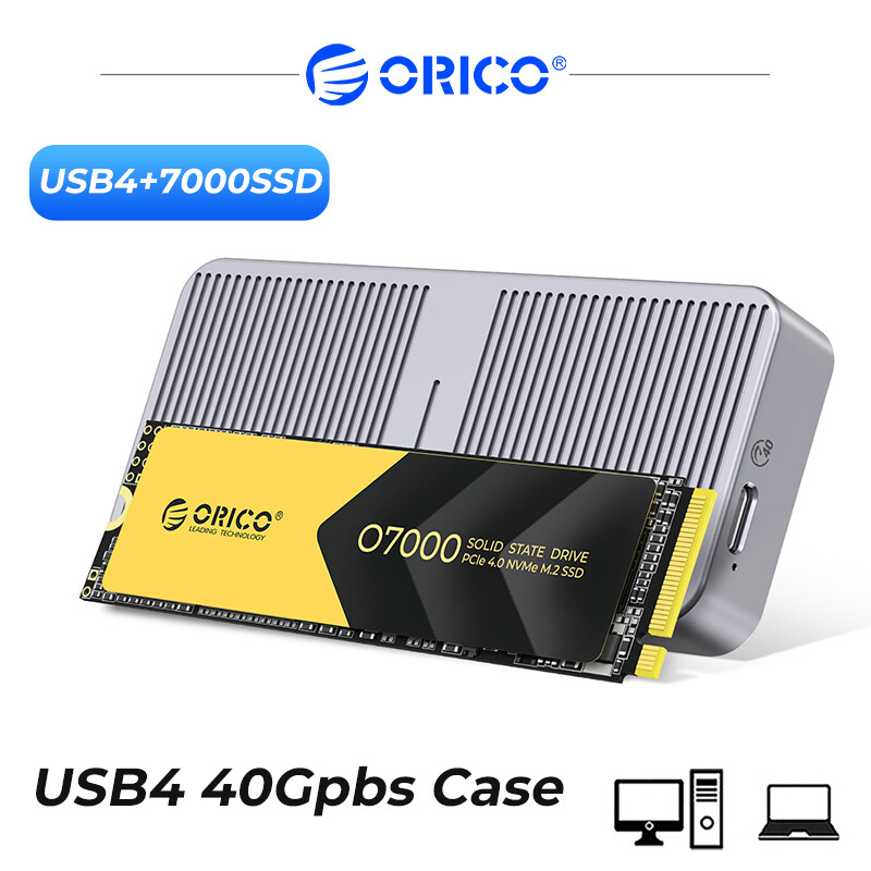 Vỏ bọc SSD ORICO M.2 NVMe 40Gbps USB C 4 3.2 Gen2 Thunderbolt 3 vỏ bên ngoài NVMe không cần dụng cụ tương thích Hỗ trợ kích thước phím m và B  M 2230 2242 2260 2280 SSD
