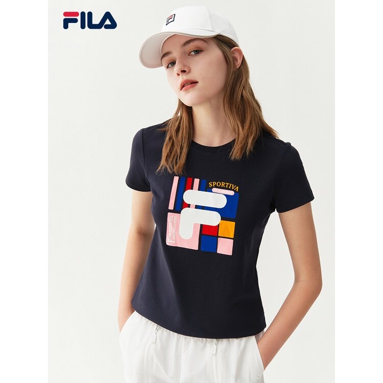 Fila áo chui đầu thường ngày áo phông thể thao cho nam ngắn tay và nữ thời trang mới