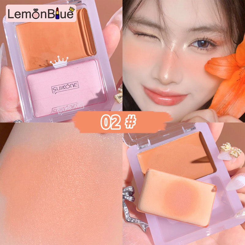 Gambar LemonBlue Blush Rouge Palette Natural Cheek Highlighter Cream with Puff Highlighting Cheek Highlighter Cream with Puff 3 Colors Avail 3.5g Cosmetic for Face Body Blush Rouge Palette Highlighting Natural