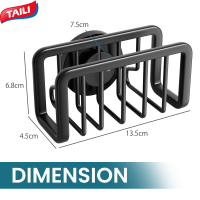 TAILI Sponge Rack for Kitchen Sink with Strong Suction Cup Anti-rust Aluminum Sink Rack Sea Kitchen Sink Removable Sponge Rack Dishwashing Brush Storage Rack Black/Silver