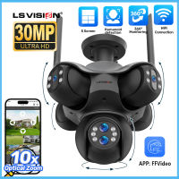 LS VISION 30MP 6 Lens 5 Screen 10X Optical Zoom WIFI CCTV Camera 5 PTZ Lens Humanoid Detection Automatic Tracking Security Camera IP66 Waterproof Outdoor Full Color Night Vision Two-Way Audio IP Cameras