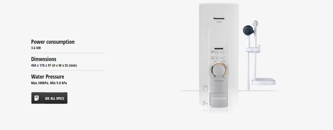 Panasonic Instant Water Heater DH-3KE1