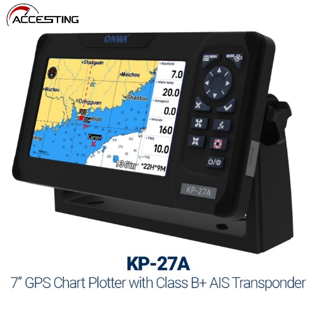 ONWA KP-27A/KP-39A 7-inch LCD GPS Chart Plotter with GPS Antenna and Built-in Class B AIS Transponder Combo Marine GPS Navigator ราคา 15,890 บาท*ส่งฟรี