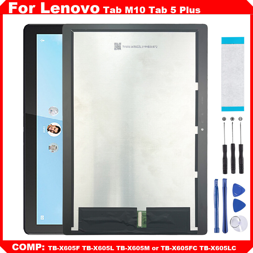 For Lenovo Tab M10 Tab 5 Plus 10.1" X605 TB-X605 TB-X605F TB-X605L TB-X605N TB-X605M TB-X605FC TB-X605LC TB-X605NC TB-X605MC LCD Display Touch Screen Digitizer Glass Assembly