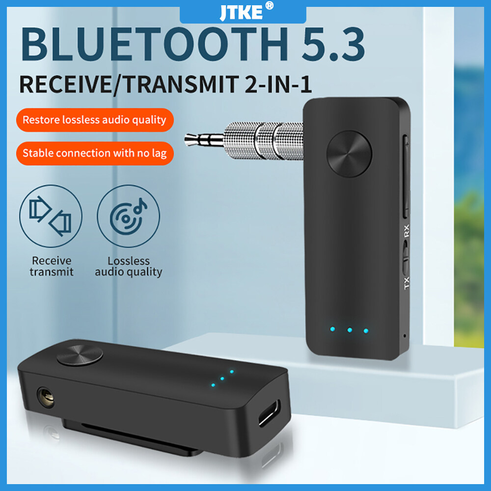 JTKE Bluetooth 5.3 máy thu phát 3.5mm AUX jack rảnh tay không dây Bộ chuyển đổi âm nhạc cho Loa xe hơi