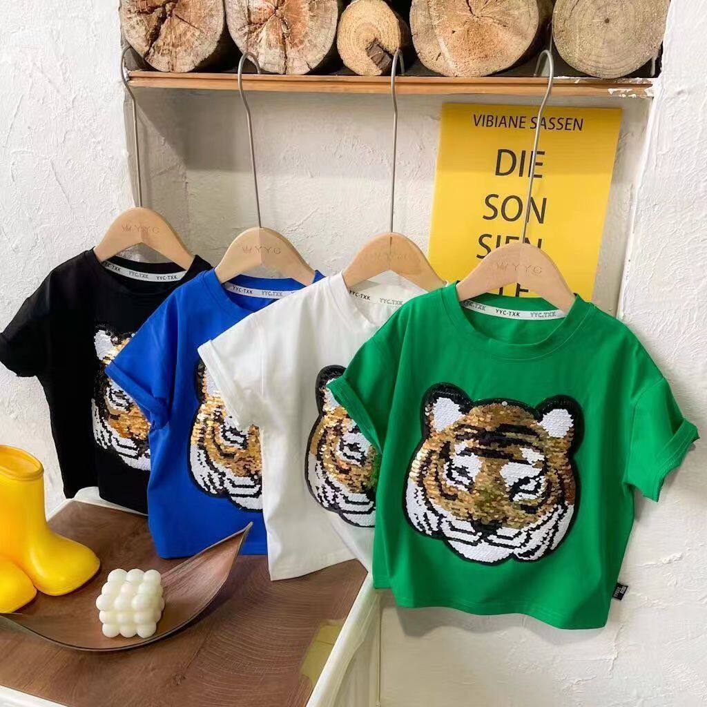 Children King Áo Thun Cho Áo Thun Mùa Hè Cho Trẻ Em Bé Trai Cotton Động Vật Hoạt Hình Tay Ngắn Áo Thi Đấu Kim Sa Thể Thao Thời Trang Thiếu Niên Cho Em Bé 1-3-6-9-12 Tuổi Cậu Bé Đẹp Trai Quần Áo Bé Gái Mới 2023 Baju Melayu Budak Lelaki