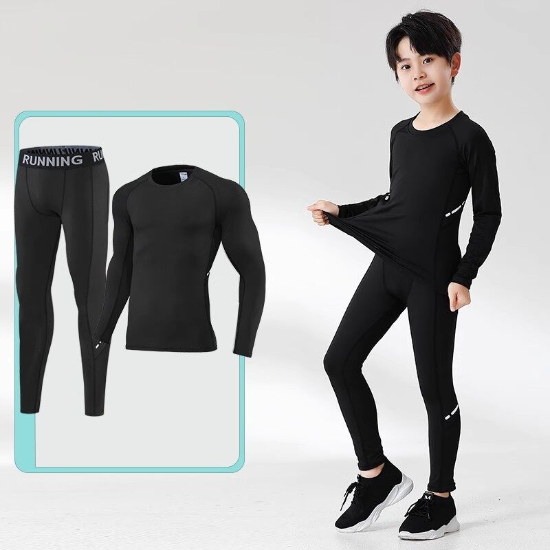 Một Bộ Trẻ Em Của quần áo thể thao Unisex Thể Thao Tops T-Shirts Quần thể dục Cậu Bé Cô Gái Của Bóng Rổ Trẻ Em Ngoài trời Chạy Quần Activewear