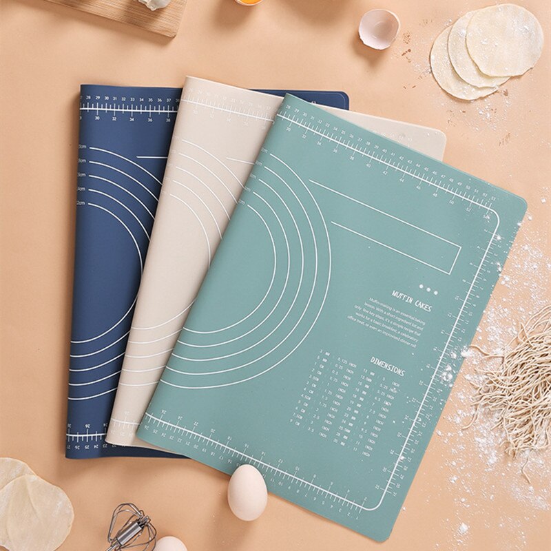 Gambar 65*45Cm   60*40Cm Silicone Baking Mat Pastry Rolling Kneading Baking Pad Kitchen Mat Pizza Dough Non Stick Cooking Rolling Pins