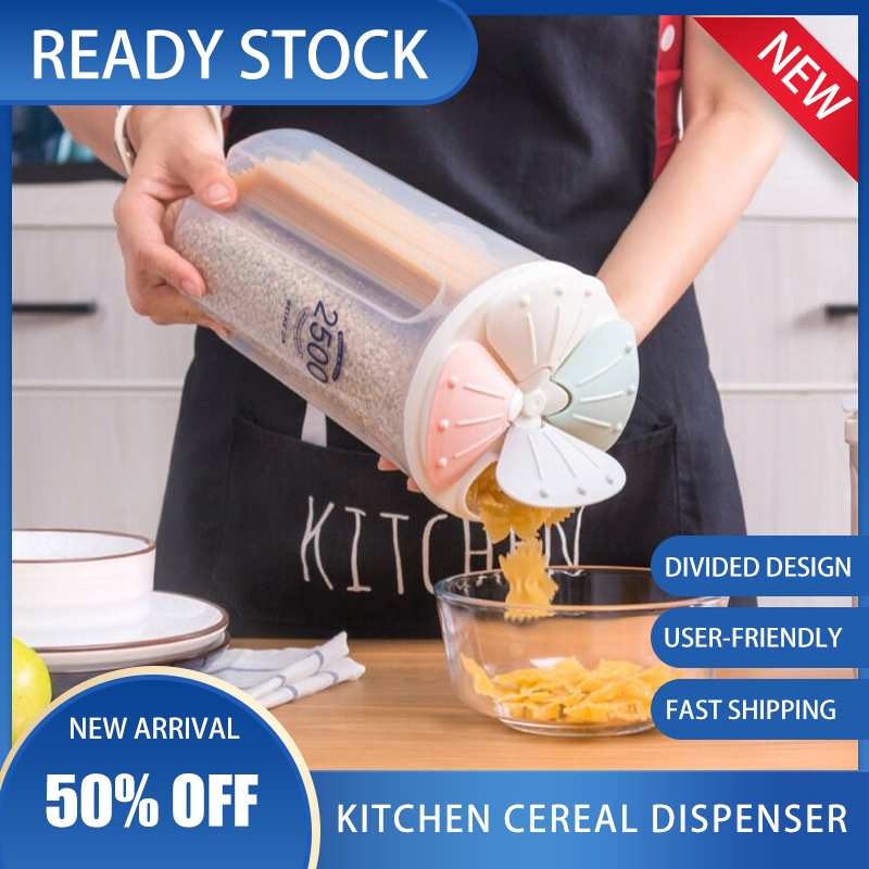 Gambar Multi Grain Storage Box Kitchen Food Storage Tank Cereal Dispenser Beans Dry Goods Candied Plastic Storage Jar Large Capacity Storage