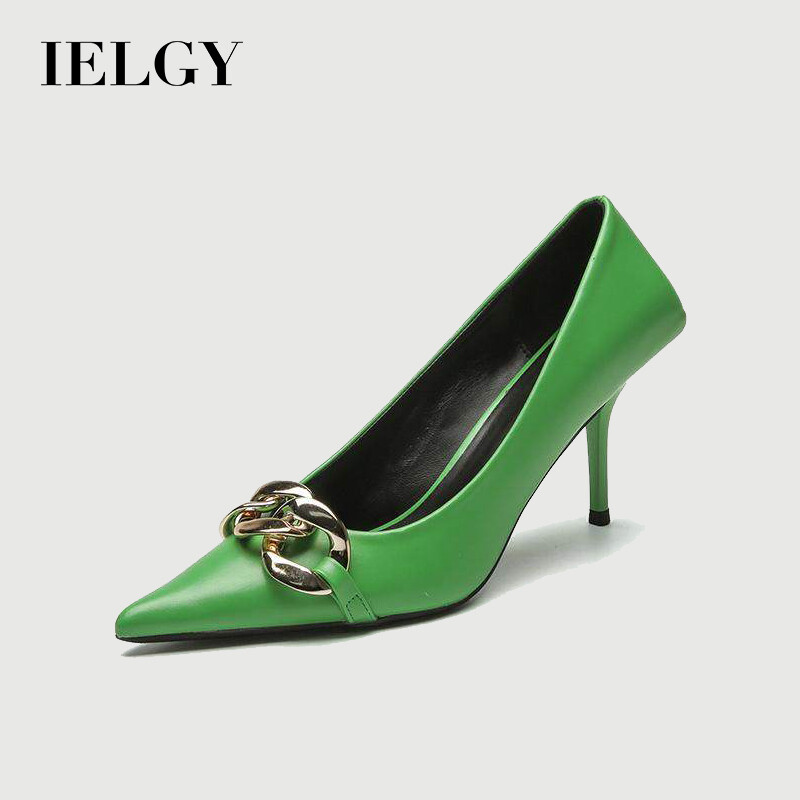 IELGY Metal Chain Pointed Professional High Heels ราคา 1,024 บาท*ส่งฟรี