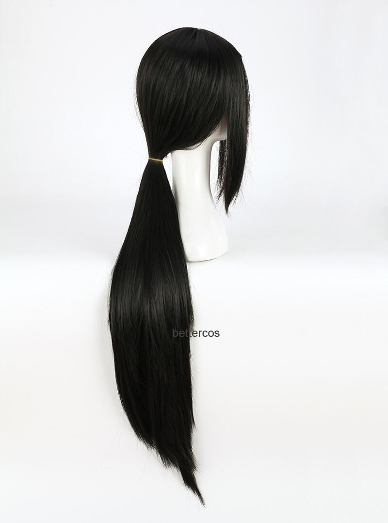 Uchiha Itachi Cosplay Wigs Long Black Heat Resistant Synthetic Hair Wig +  Wig Cap 