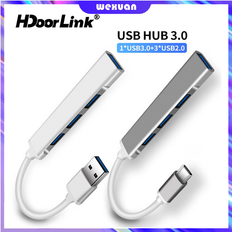 Hdoorlink hub usb hub otg bộ chia chuyển đổi bộ chia usb 4 cổng hight usb tốc độ cao 3.0 cho máy tính xách tay pc charge truyền dữ liệu dây cáp kim loại extender