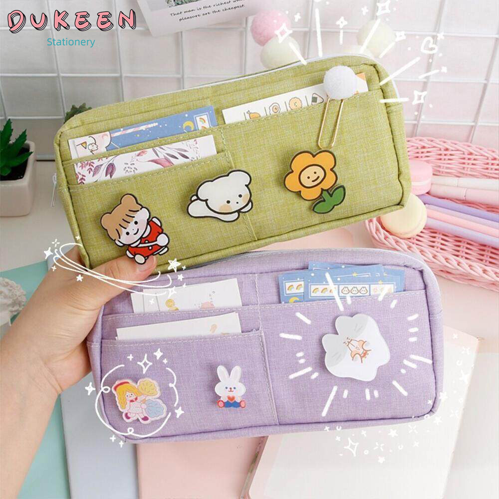 Kawaii Vải Không Thấm Nước Công Suất Lớn Trâm Bút Chì Trường Hợp, Túi Đựng Bút Chì Dễ Thương Trẻ Em Quà Tặng, Trường Văn Phòng Phẩm