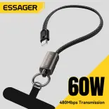 Essager 2-in-1 pd60w C-C cáp với dây điện thoại sạc nhanh Type-C để Loại C/Lightning C-L 30W nhanh sạc với điện thoại dây đeo dây cáp cho máy tính bảng máy tính xách tay Macbook iPad AirPods iphone17 16 15 14-6 Huawei Xiaomi Samsung