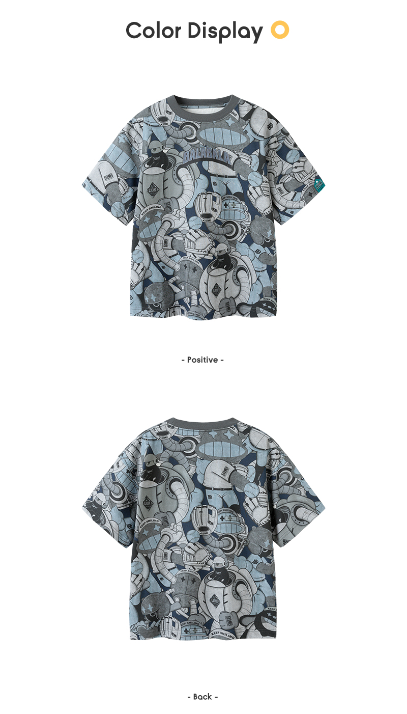 balabala Children Boy Short Sleeve T-Shirt New Summer Inner Wear Older Boy Cotton Top · v2