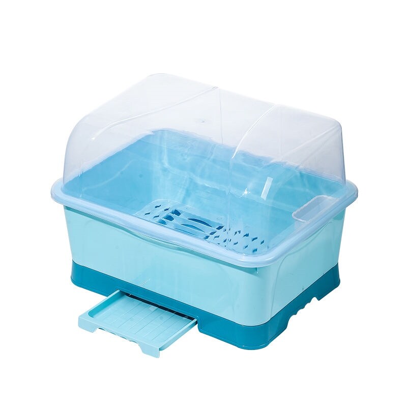 Gambar Thickened bowls and chopsticks storage box put bowl drain with cover kitchen supplies large dish storage rack storage cupboard