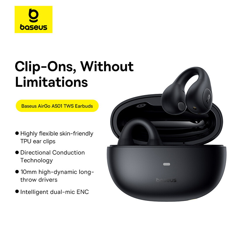 Baseus AS01 Tai nghe TWS bluetooth 5.3 tai nghe thể thao không dây mở tai nghe đeo tai tiếng ồn hủy bỏ Microphone Tai nghe bluetooth di động bass âm thanh Earbuds