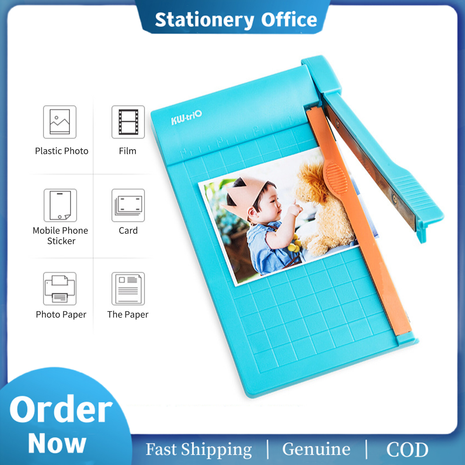Kw-trio máy cắt giấy mini máy cắt chặt 6 in-ch máy cắt giấy để bàn chiều dài với đầu cắt an toàn cho thẻ ảnh giấy thủ công làm sổ lưu niệm đồ dùng gia đình văn phòng