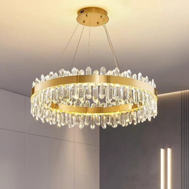 Crystal LED Pendant Lamp For Living Room Dining Bedroom Home Gold Fashion Modern Decoration Hanging Chandelier Lighting Fixture ราคา 7,757 บาท*ส่งฟรี