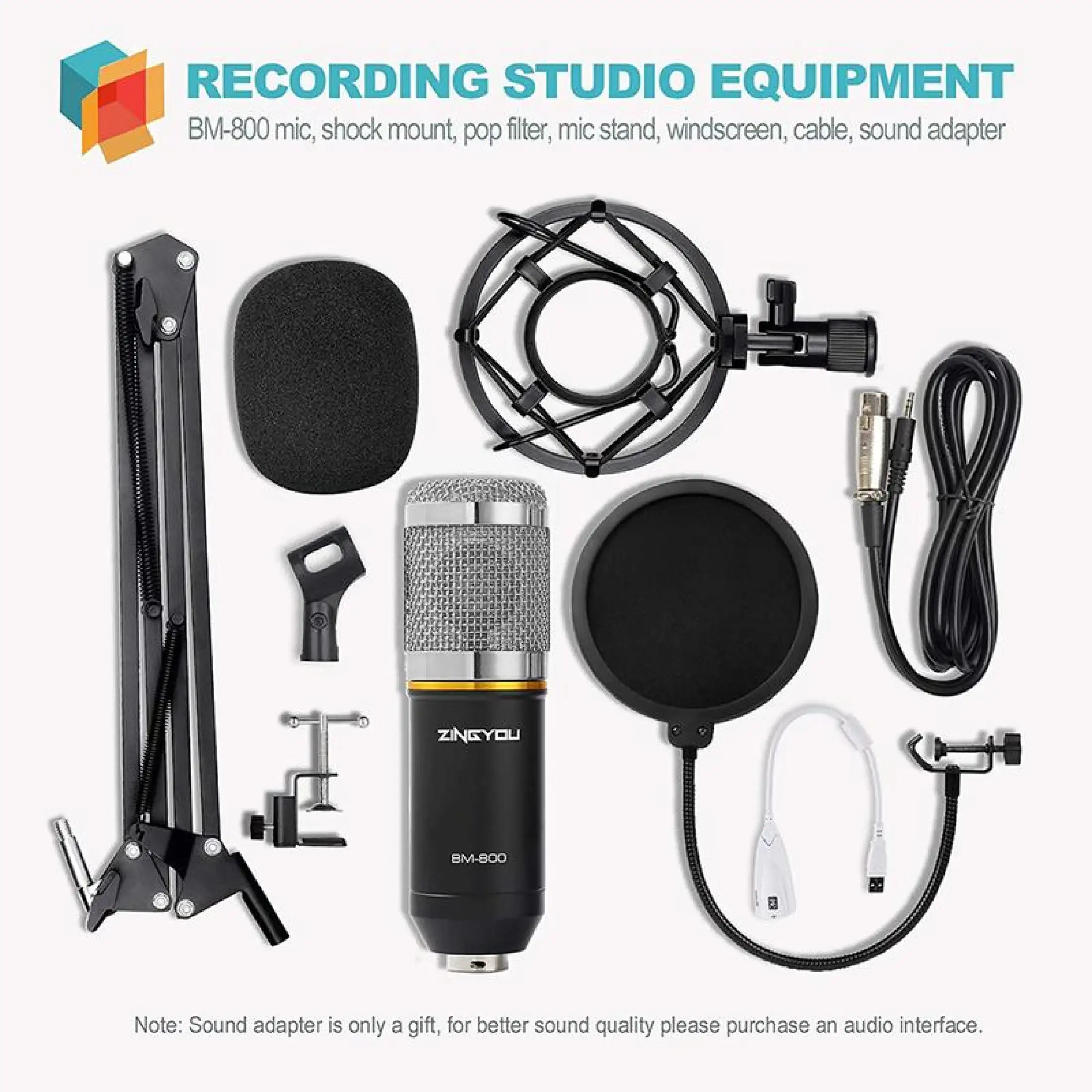 Bm 800 Condenser Microphone Golden Ring Set Computer Mobile Phone Live Broadcasting Equipment Network Bm 800 Condenser Microphone Golden Ring Set Computer Mobile Live Broadcasting Lazada Singapore