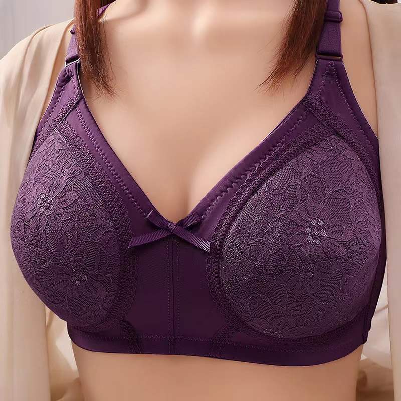 Big Size Bra 38-46 Cup C D Plus Size Full Cup No Foam Soft Lace Bras Wireless Push Up Bra Bralette - Image 3
