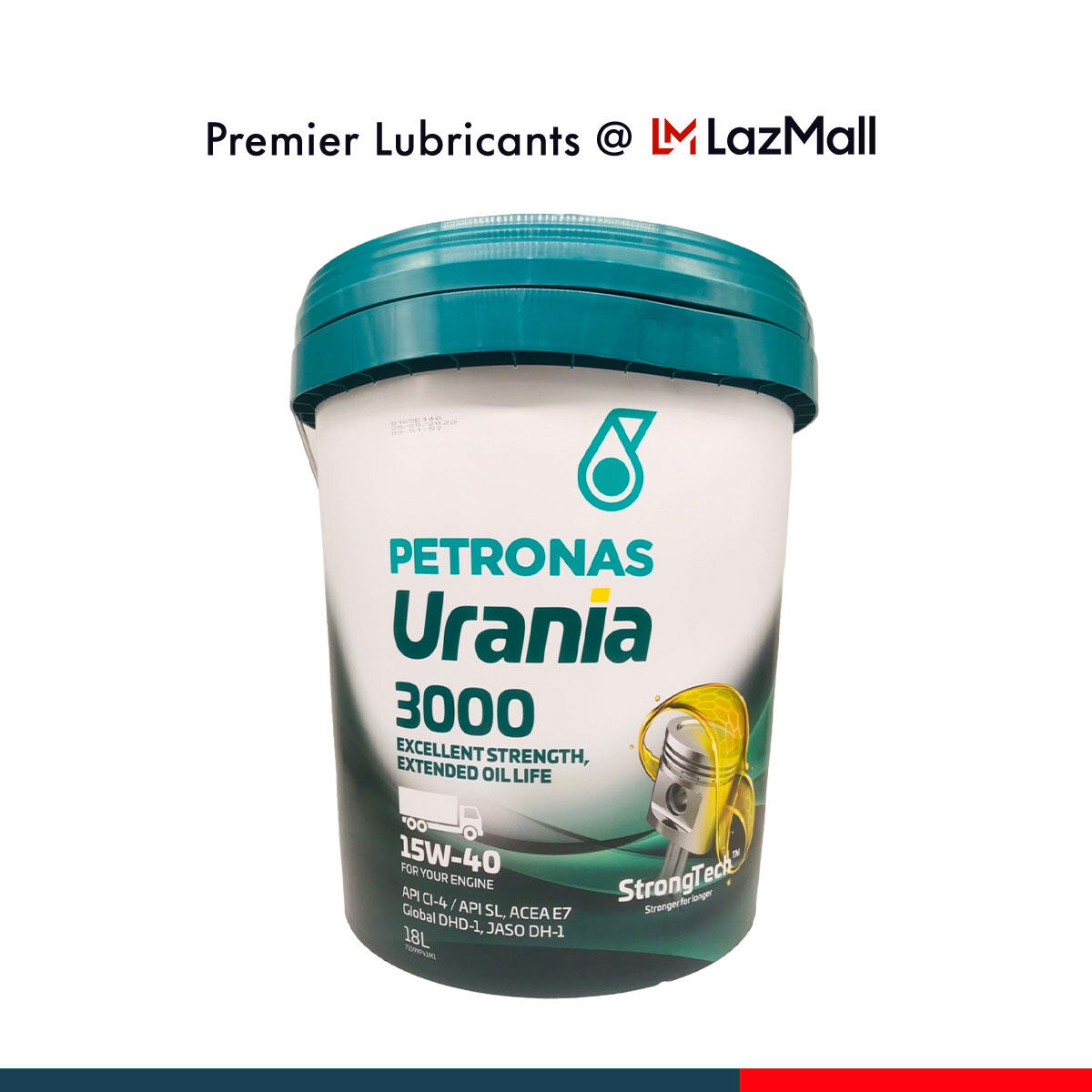 PETRONAS URANIA 3000 CI4 15W40 18LITERS WITH STRONGTECH NEW HEAVY DIESEL ENGINE OIL 15W40 18L