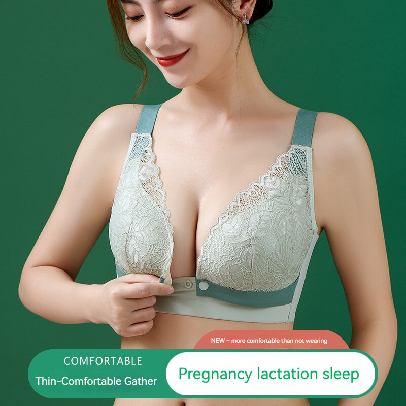 Áo ngực bầu không gọng cài khoá trước cho con bú Áo ngực cho con bú ngủ cho nữ mang thai áo ngực bầu đồ lót ngực trước