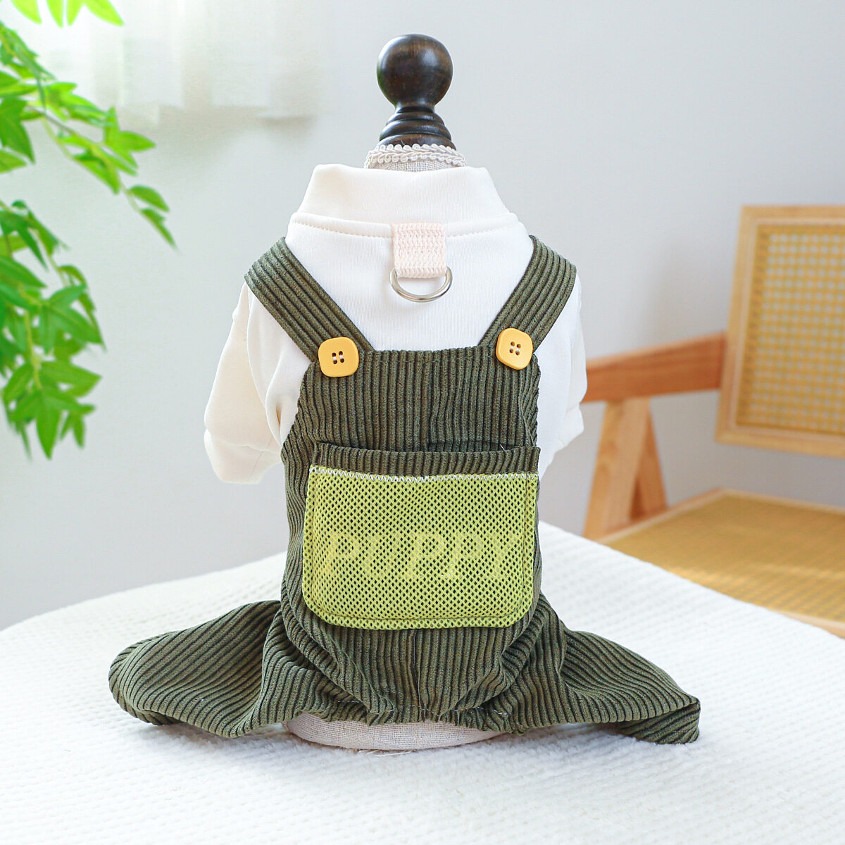 DY Yêu Thương phong cách Mỹ quần áo cho pet Poodle teddy lớn gói Overalls