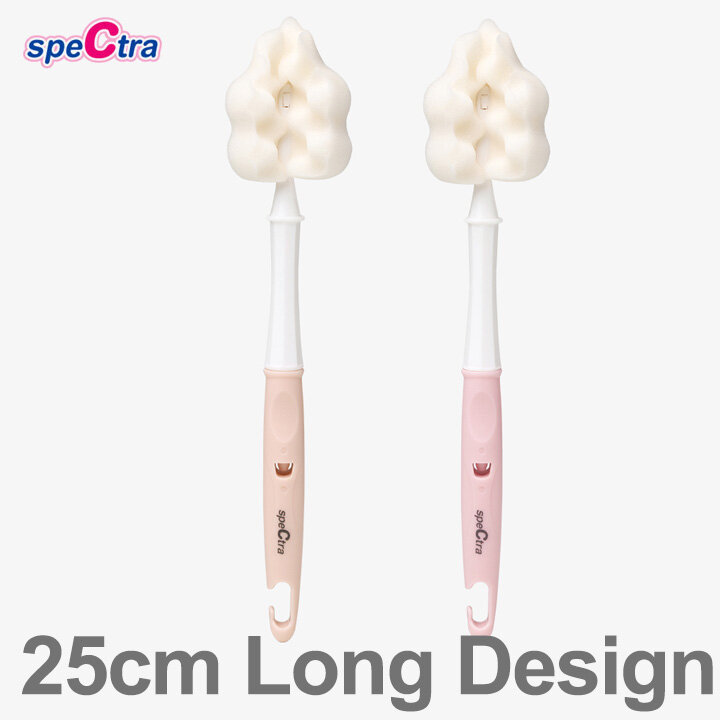 Spectra loại dài bình cho bé sạch hơn 2 pcs Cọ Bọt Biển sữa lưu trữ Hàn Quốc