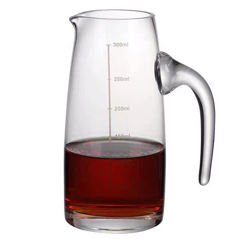 Gambar high quality Glass wine liquor points home upset wine quantity hip suit glass crystal belt scale wine pourer trumpet