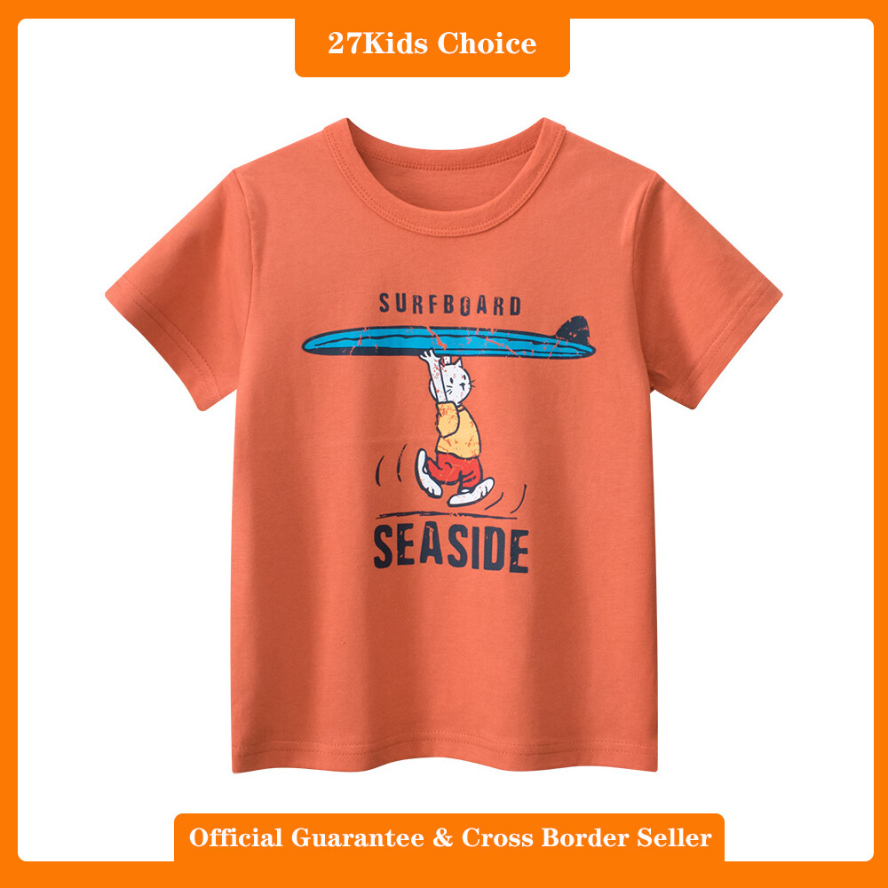 27Kids Choice Children's Short sleeved T-shirt Summer Children's Clothing New Style Baby boy cartoon clothes ราคา 175 บาท*ส่งฟรี