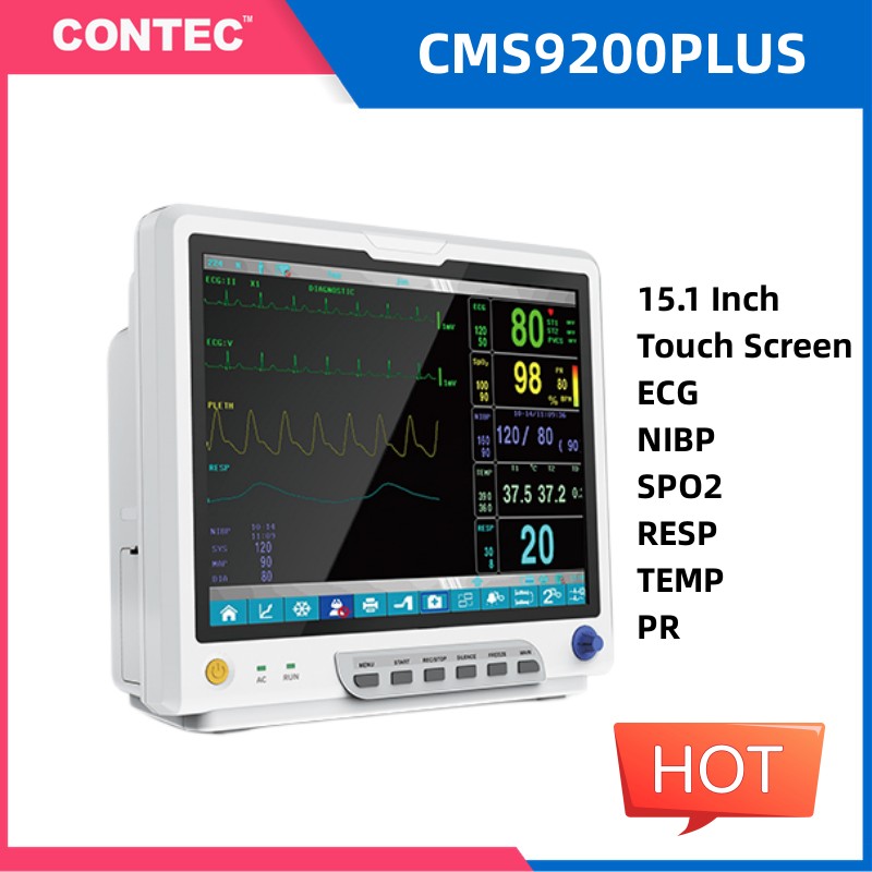ผลิตภัณฑ์เพื่อสุขภาพ contec 6 พารามิเตอร์ ECG NIBP SpO2 เซ็นเซอร์อุณหภูมิ PR cms9200plus หน้าจอสัมผัส ICU จอภาพผู้ป่วยสัญญาณชีพ ราคา 26,940 บาท*ส่งฟรี