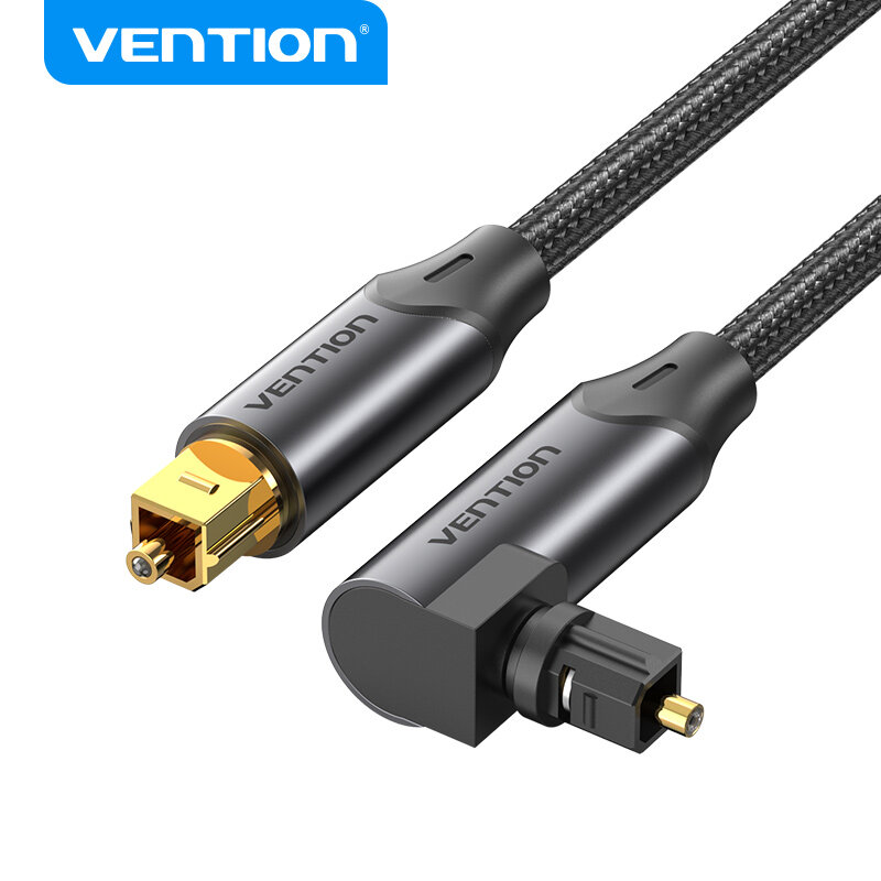 Vention Cáp Quang Optical Toslink - Dây Âm Thanh Số 5.1, Chân Mạ Vàng, Vỏ Nhôm, hỗ trợ Dolby Digital, DTS cho TV, Loa Soundbar, PS5, Xbox - Hàng Chính Hãng (1m-15m)