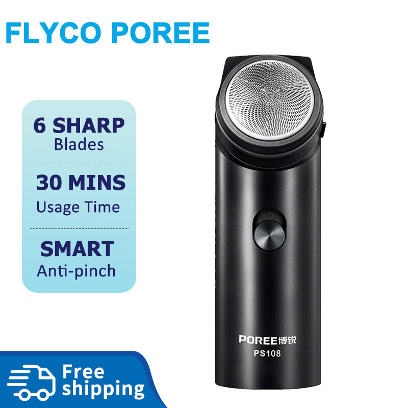 Flyco máy cạo râu điện poree cho nam có thể sạc lại chống nước mang thương hiệu ps108