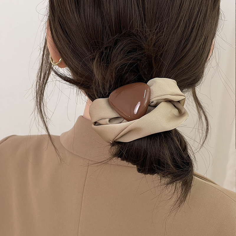 Thanh Lịch pháp satin scrunchies Nữ Phụ nữ hình tam giác hình học Dây Buộc Tóc Dây Buộc Tóc đàn hồi phụ kiện mũ nón