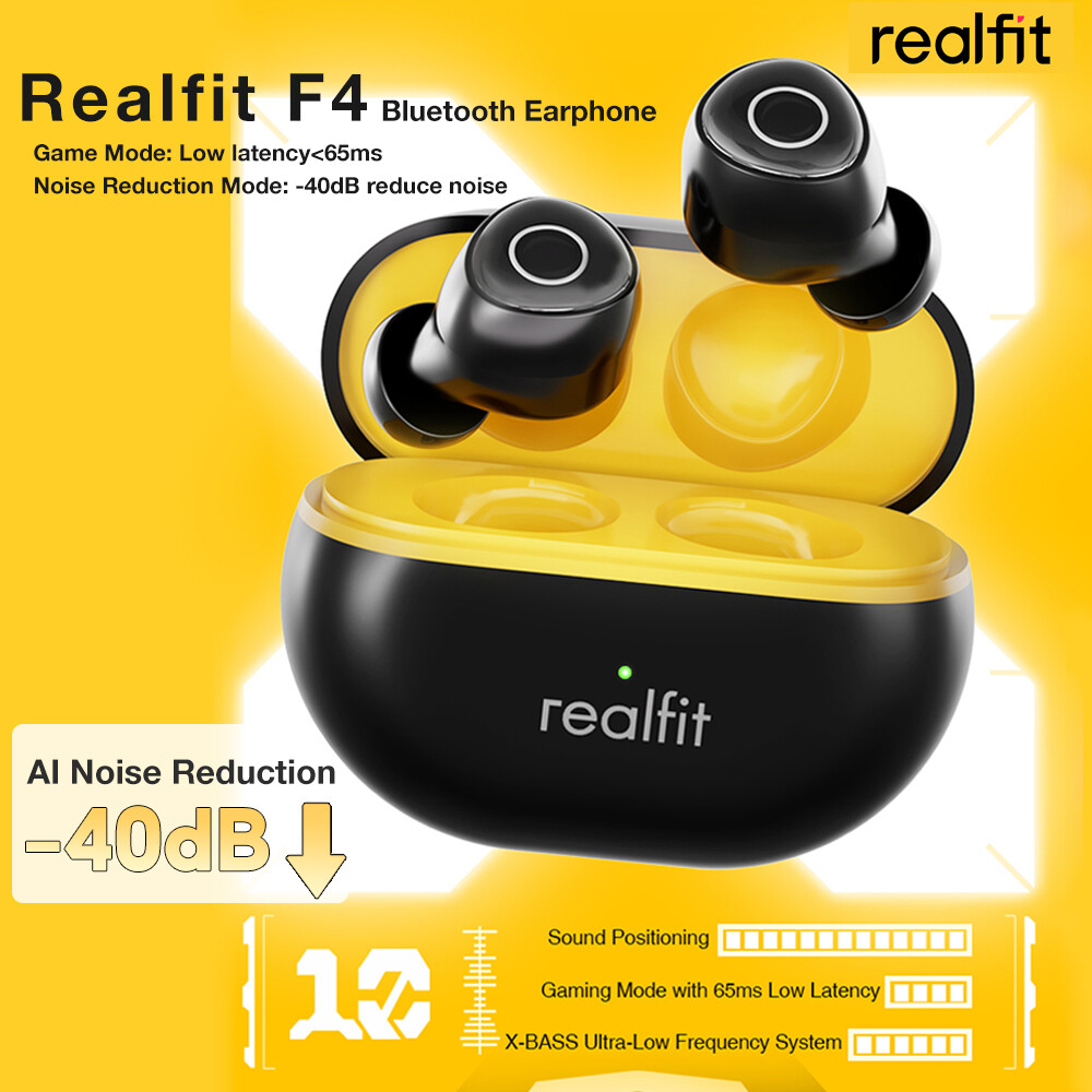  Local Delivery Realfit F4 AI Noise Cancelling Bluetooth Earbuds With 