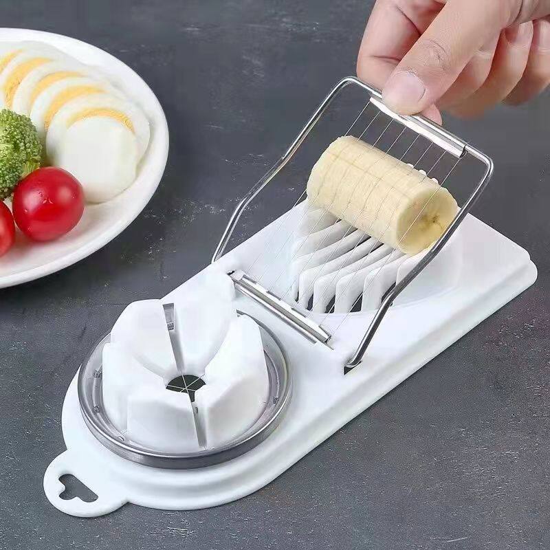 Dụng cụ cắt trứng 2 trong 1 dụng cụ cắt lát trứng luộc/dao cắt lát/dụng cụ cắt trứng dụng cụ nhà bếp bằng thép không gỉ