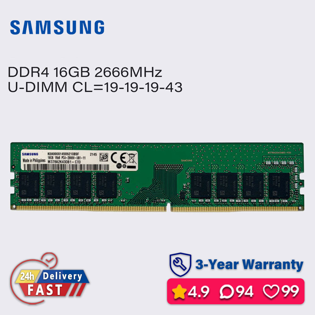 16Gb Ddr4 2666Mhz Ram - Crucial, Kingston Hyperx Fury, Hp S1