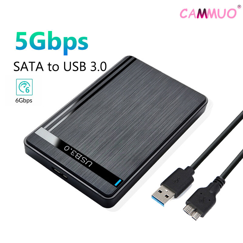 Cammuo 2.5" HDD Enclosure SATA to USB 3.0 External Mobile Hard Drive Case for Laptop PC 5Gbps Speed Enclosure SATA SSD HDD Storage Case ราคา 89 บาท*ส่งฟรี