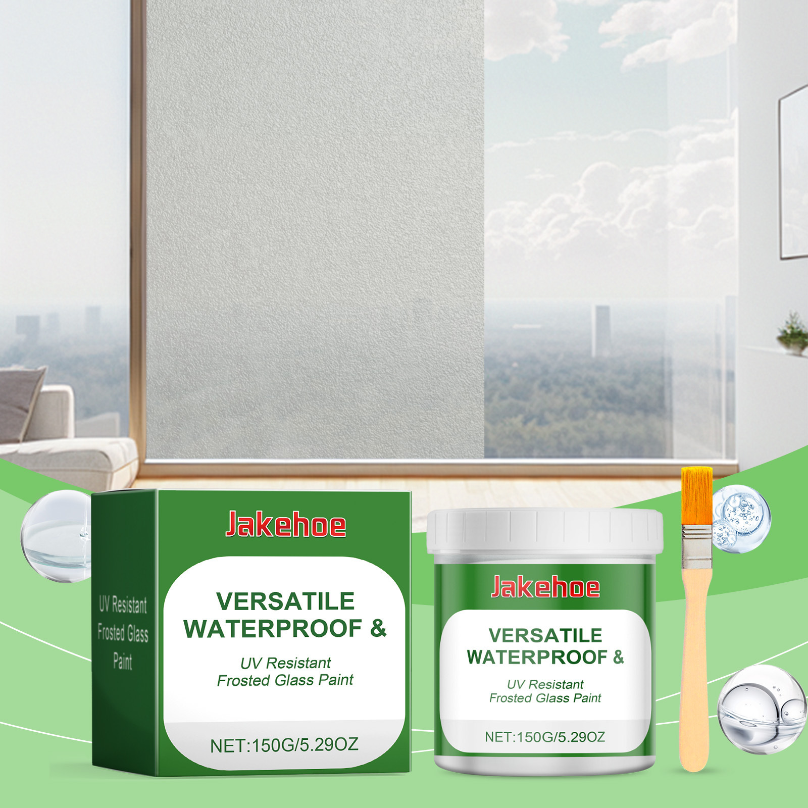 Yegbong Frosted Glass Film Paint Shading Frosted Glass Paint waterbased Privacy Decorative for Glass Windows Skylights Glass Walls Waterproof Window Privacy Paint Glass Coating Resin Paint Reduce Glare Frosted Effect Paint For Window Shower Room Bathroom ราคา 215 บาท*ส่งฟรี