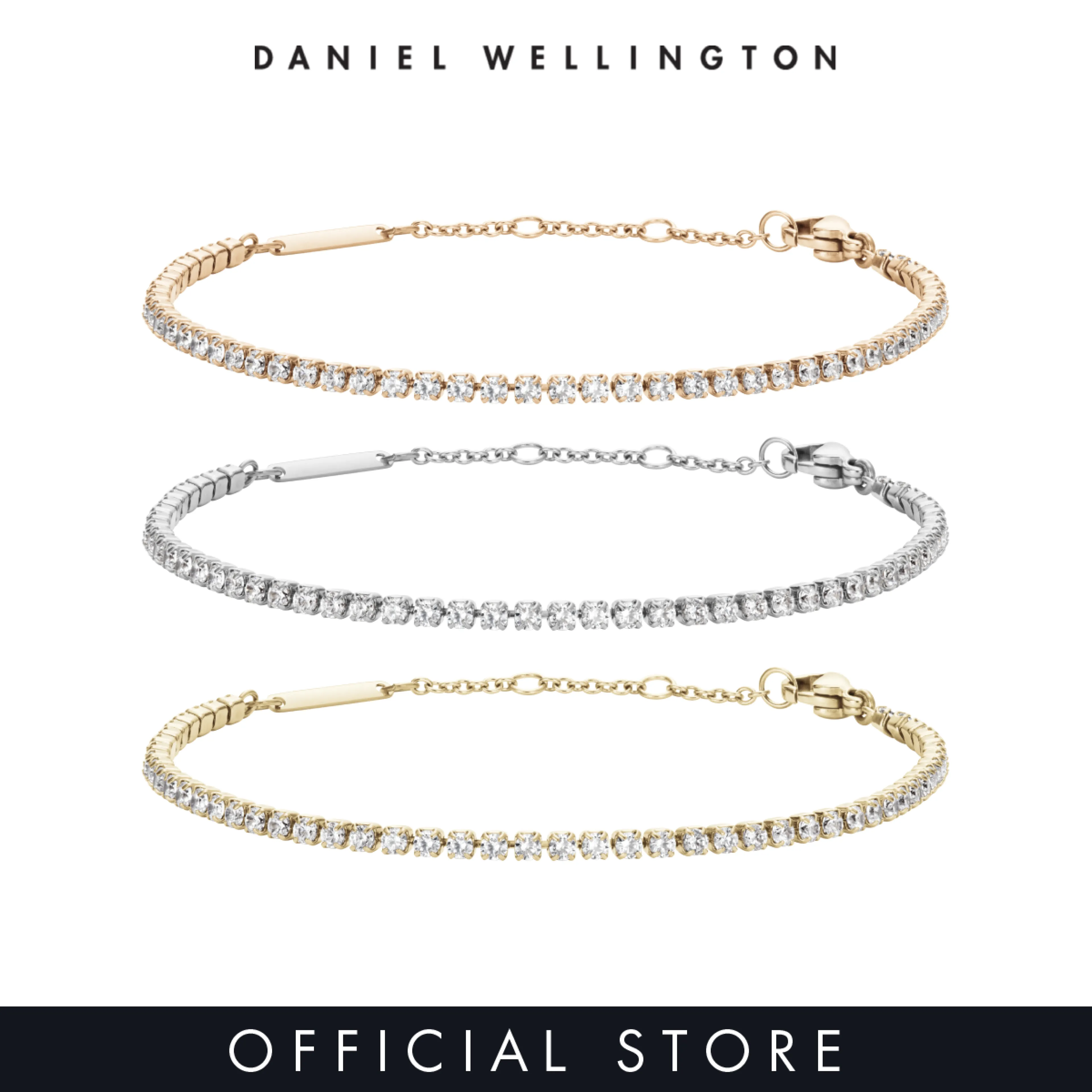 Daniel Wellington Classic Tennis Bracelet Rose Gold Silver Gold with Crystals