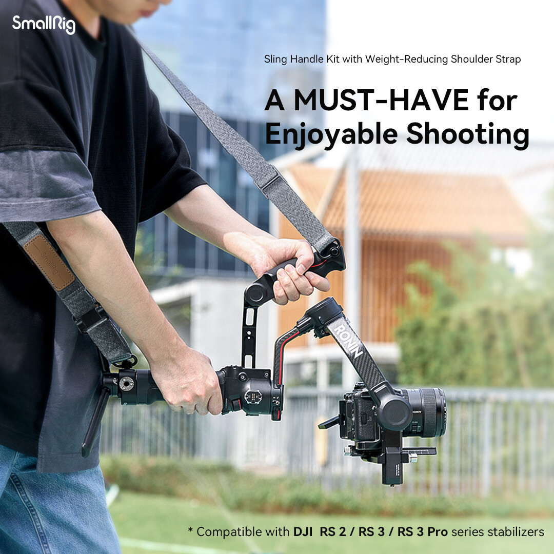 SmallRig Adjustable Sling Stabilizer Gimbal Handlegrip with Weight-Reducing Shoulder Strap for DJI RS 4 / RS 4 Pro / RS 3 / RS 3 Pro / RS 2  4383 / 4118