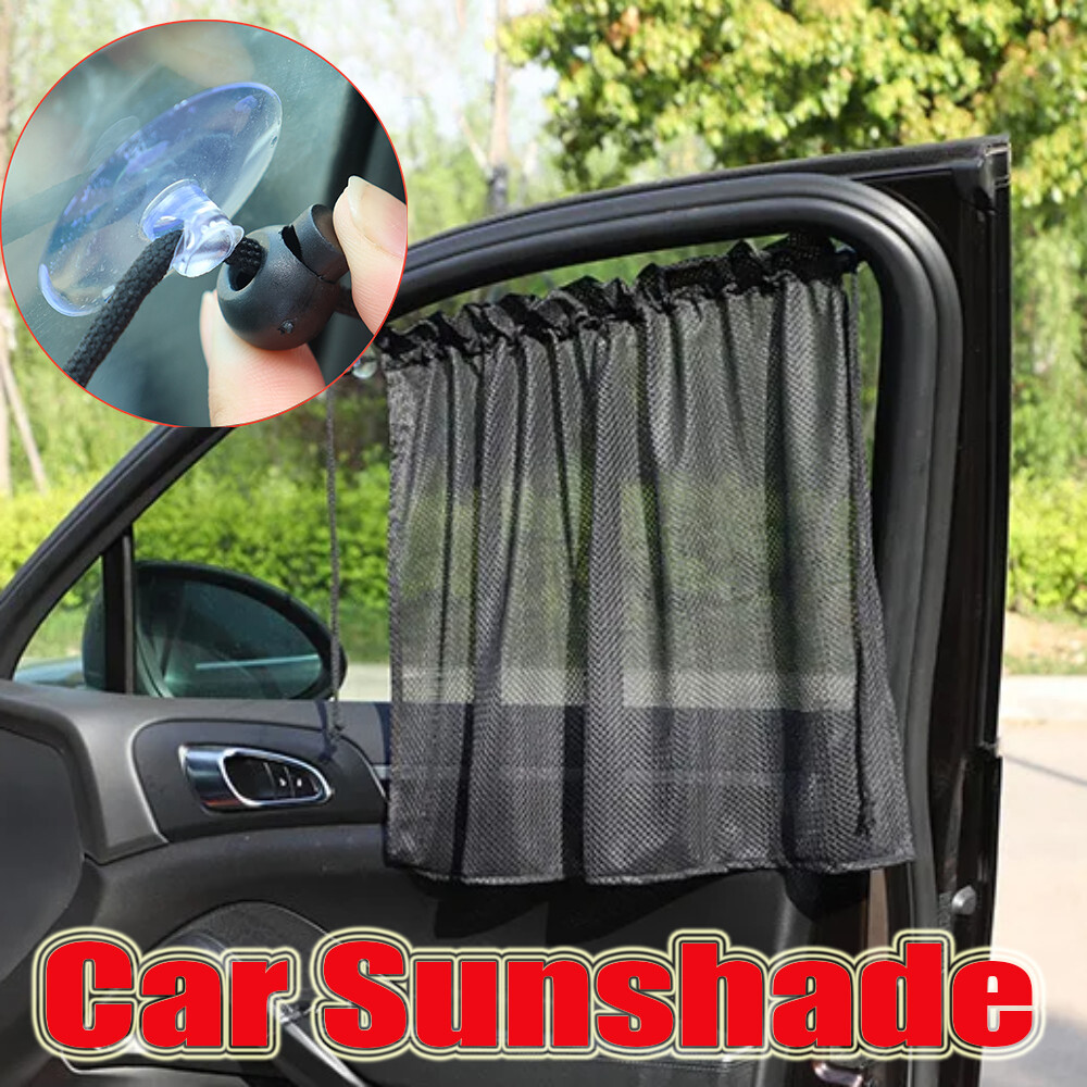 Mesh Car Sunshade Curtain with Suction Cup Summer Anti-UV Side Window Visor Portable Foldable Sunscreen Curtain Auto Accessories
