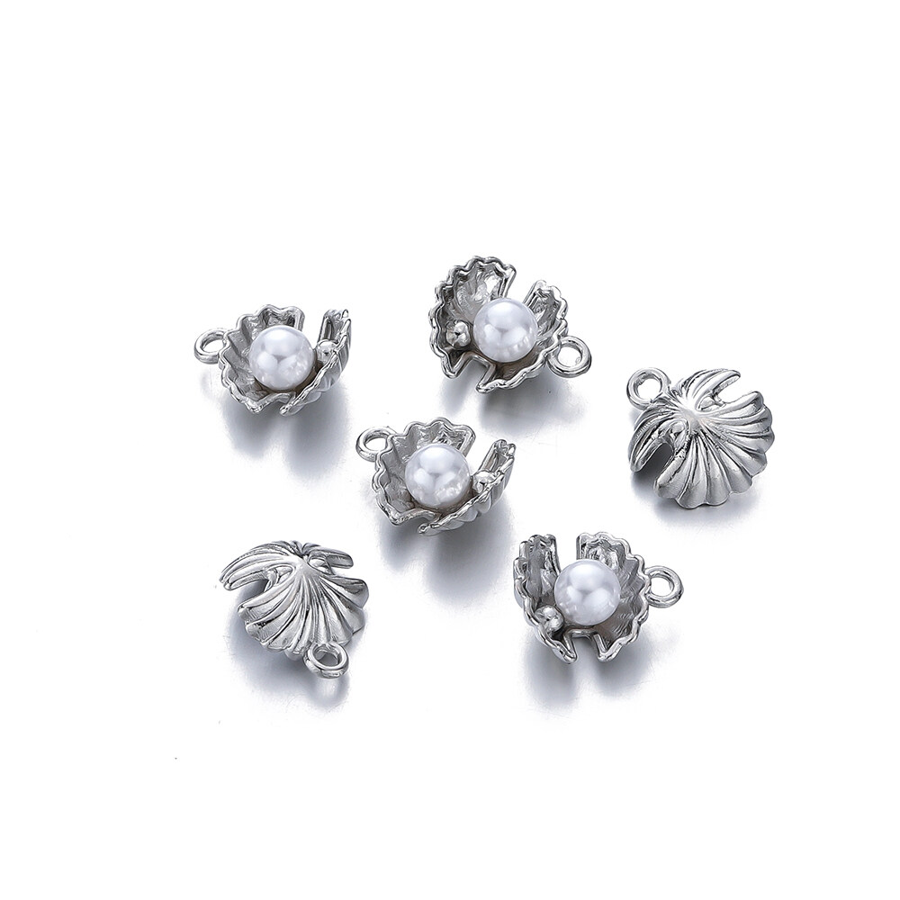 St.kunkka 10 chiếc/Túi Mặt dây chuyền vỏ vỏ ngọc trai mặt dây chuyền hợp kim sơn mài cho trang sức làm Vòng Cổ Vòng tay tự làm