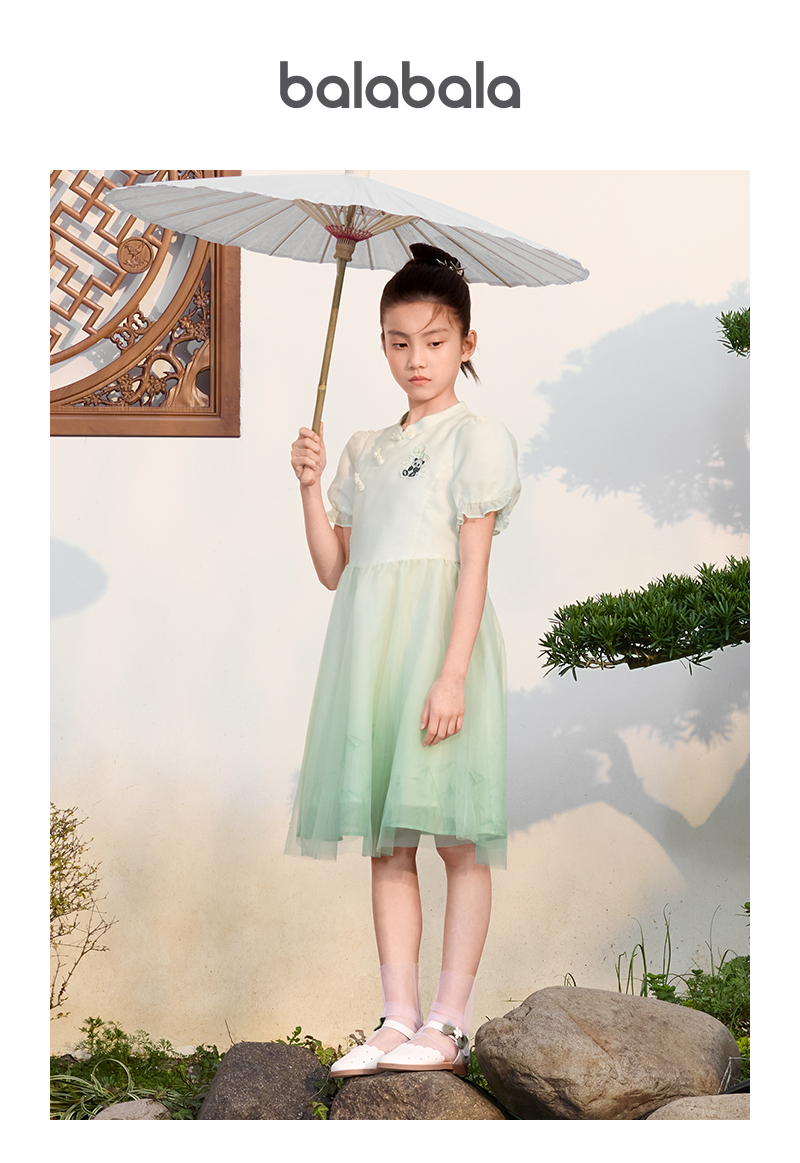 robe balabala pour enfants, nouveaux vêtements d'été 2025, grande robe pour enfants et filles, robe en mousseline de style traditionnel à manches bouffantes