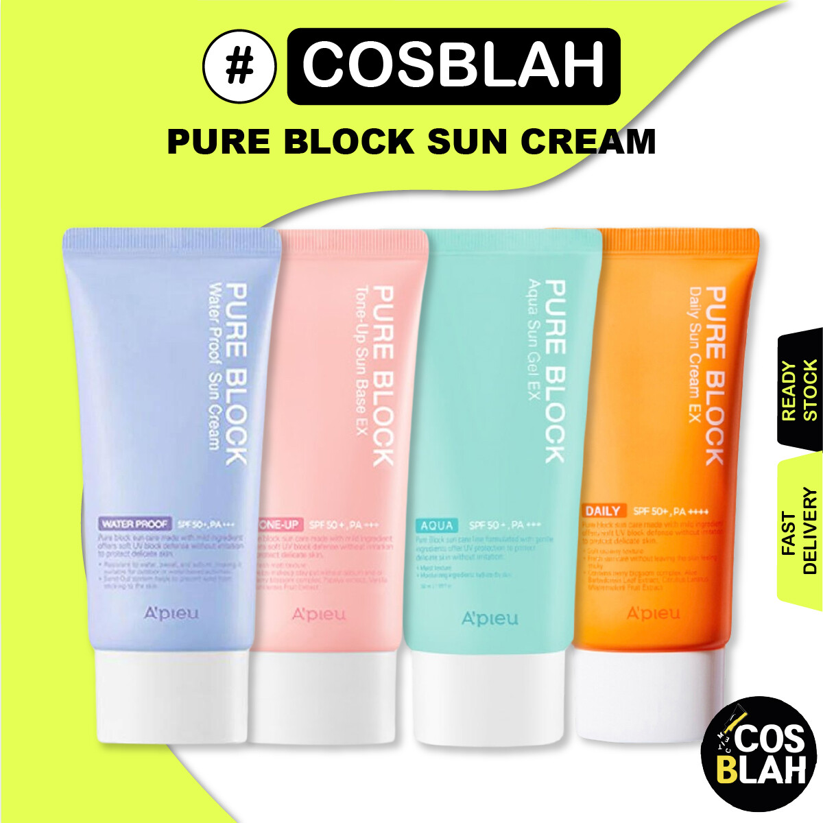 [APIEU] Pure Block sun cream 50ml (Tone up / Waterproof / Natural Daily)
